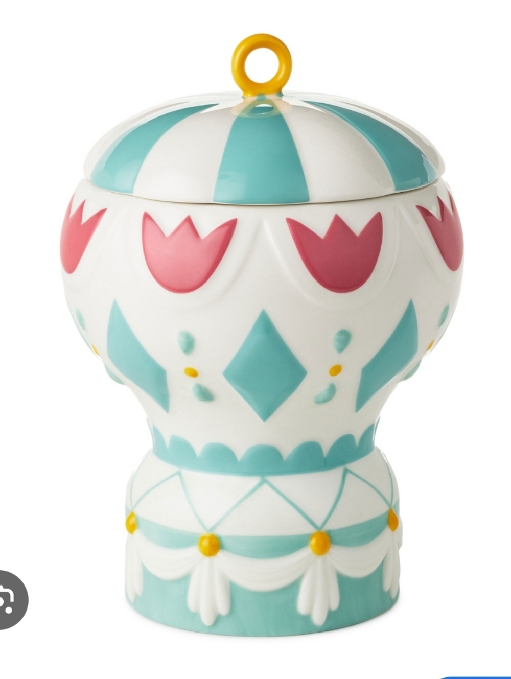 DISNEY HALLMARK IT'S A SMALL WORLD HOT AIR BALLOON MUSICAL COOKIE JAR